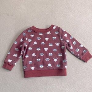 Boys Garanimals Animals Print Burgundy Fleece Sweatshirt Size 6 - 9 Months !